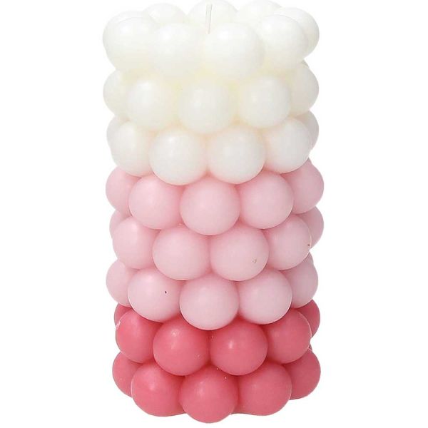 Lumânare cilindrică Rose Bubble, 15 cm