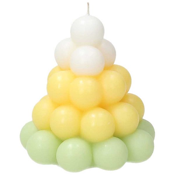 Lumânare triunghiulară Green Bubble, 11 cm