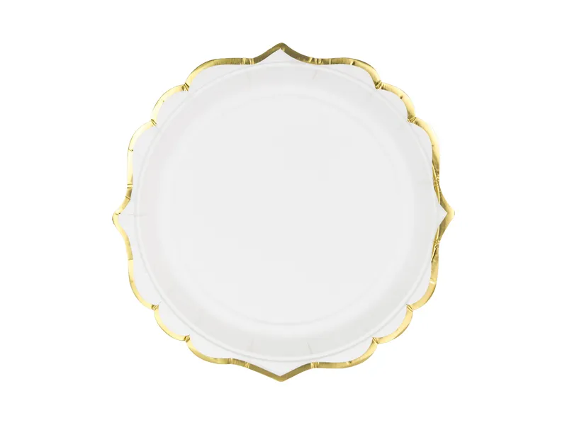 Farfurii din hartie Albe 18.5cm, 6Buc