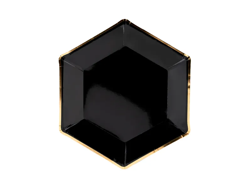 Farfurii din hartie negre 23cm, 6Buc