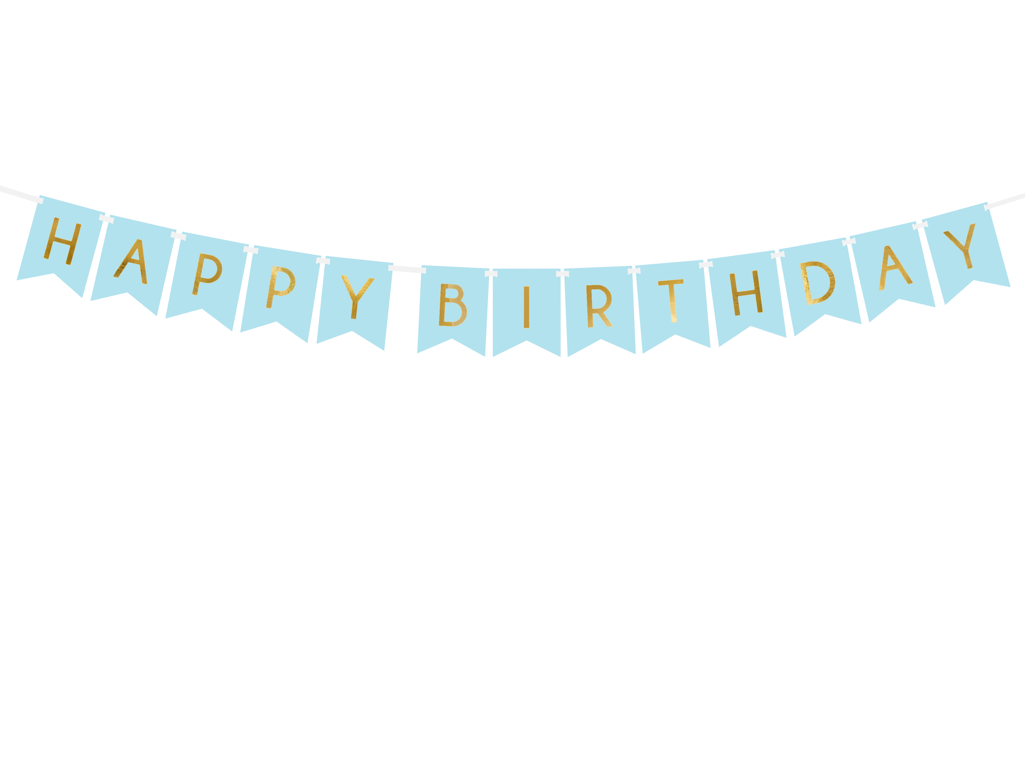 Banner Happy Birthday 15*175 cm, Albastru deschis