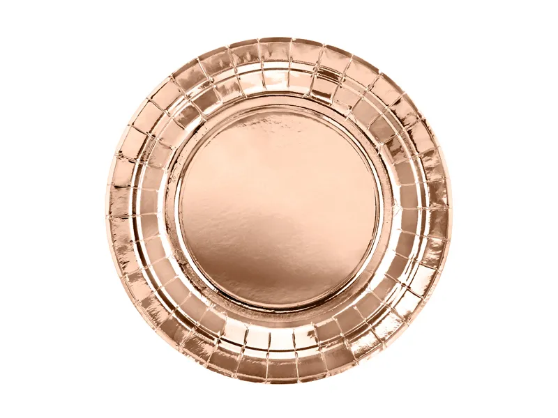Farfurii din hartie rose gold 18cm 6buc